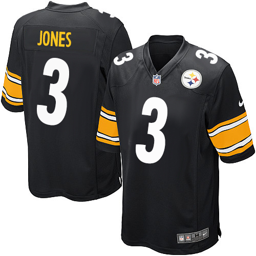 Men's Game Landry Jones Nike Jersey Black Home - #3 NFL Pittsburgh Steelers